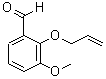 结构式 CAS# 23343-06-8, 2-(烯丙氧基)-3-甲氧基苯甲醛