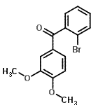 structure of CAS# 23346-79-4, (2-Bromophenyl)(3,4-Dimethoxyphenyl)Methanone;(2-bromophenyl)(3,4-dimethoxyphenyl)methanone;2-Bromo-3',4'-dimethoxybenzophenone;3,4-dimethoxyphenyl 2-bromophenyl ketone