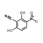 structure of CAS# 233585-04-1, 2,6-Dihydroxy-3-Nitrobenzonitrile;2,6-Dihydroxy-3-nitrobenzonitrile, tech;2-Cyano-4-nitrobenzene-1,3-diol;MFCD00017325