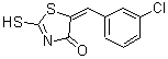 结构式 CAS# 23622-20-0, (5E)-5-(3-氯苄亚基)-2-硫基-1,3-噻唑-4(5H)-酮