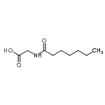 structure of CAS# 23783-23-5, N-Heptanoylglycine;(Heptanoylamino)acetic acid;2-(Heptanoylamino)acetic acid;N-(1-Oxoheptyl)glycine
