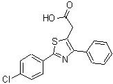 structure of CAS# 23821-72-9, [2-(4-Chlorophenyl)-4-Phenyl-1,3-Thiazol-5-Yl]Acetic Acid;2-(2-(4-chlorophenyl)-4-phenylthiazol-5-yl)acetic acid;2-[2-(4-chlorophenyl)-4-phenyl-1,3-thiazol-5-yl]acetic acid;2-[2-(4-Chlorophenyl)-4-phenyl-1,3-thiazol-5-yl]-acetic acid