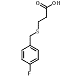 structure of CAS# 23912-15-4, 3-[(4-Fluorobenzyl)Sulfanyl]Propanoic Acid;3-(4-Fluoro-benzylsulfanyl)-propanoic acid;3-[(4-fluorobenzyl)thio]propanoic acid;3-[(4-fluorophenyl)methylthio]propanoic acid
