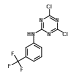 结构式 CAS# 2394-87-8, 4,6-二氯-N-[3-(三氟甲基)苯基]-1,3,5-三嗪-2-胺