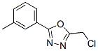 structure of CAS# 24023-73-2, 2-(Chloromethyl)-5-(3-Methylphenyl)-1,3,4-Oxadiazole;Zero/006115;[1,3,4]Oxadiazole, 2-Chloromethyl-5-M-Tolyl-;Zinc01426303