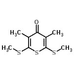 structure of CAS# 24215-64-3, 3,5-Dimethyl-2,6-Bis(Methylsulfanyl)-4H-Thiopyran-4-One;3,5-Dimethyl-2,6-bis(methylthio)-4H-thiopyran-4-;one