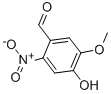 structure of CAS# 2454-72-0, 4-Hydroxy-5-Methoxy-2-Nitrobenzaldehyde;4-Hydroxy-5-Methoxy-2-Nitro-Benzaldehyde;Inchi=1/C8h7no5/C1-14-8-2-5(4-10)6(9(12)13)3-7(8)11/H2-4,11H,1H;Benzaldehyde, 4-Hydroxy-5-Methoxy-2-Nitro-