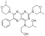 CAS#: 25000-95-7， 2,7-Bis(2-methylmorpholino)-4-(N-ethanol-N-isopropanol)amino-6-phenylpteridine