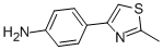 structure of CAS# 25021-49-2, 4-(2-Methyl-4-Thiazolyl)-Benzenamine;4-(2-Methylthiazol-4-Yl)Aniline;4-(2-Methyl-4-Thiazolyl)Aniline;[4-(2-Methylthiazol-4-Yl)Phenyl]Amine