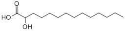 structure of CAS# 2507-55-3, 2-Hydroxy-Tetradecanoic Acid;2-Hydroxymyristic Acid;Nsc 18938