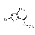 structure of CAS# 2528-01-0, Methyl 5-Bromo-3-Methyl-2-Furoate;methyl 5-bromo-3-methyl-2-furoate;Methyl 5-bromo-3-methyl-2-furoate #;MFCD06227465