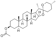 CAS 登录号：2530-07-6， (25R)-5alpha-螺甾烷-3beta-基乙酸酯