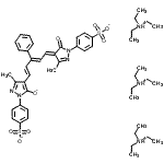 CAS 登录号：254451-42-8， 三(N,N-二乙基乙铵)4-[(4E)-3-甲基-4-{(2Z,4E)-5-[3-甲基-5-氧代-1-(4-磺酸苯基)-1H-吡唑-4-基]-3-苯基-2,4-戊二烯-1-亚基}-5-氧代-4,5-二氢-1H-吡唑-1-基]苯磺酸酯