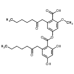 CAS#: 25556-24-5， 4-{[2,4-Dihydroxy-6-(2-Oxoheptyl)Benzoyl]Oxy}-2-Methoxy-6-(2-Oxoheptyl)Benzoic Acid