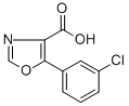 structure of CAS# 255876-54-1, 5-(3-Chlorophenyl)Oxazole-4-Carboxylic Acid;5-(3-Chlorophenyl)-1,3-Oxazole-4-Carboxylic Acid;4-Oxazolecarboxylic  Acid,5-(3-Chlorophenyl)-;4-Carboxy-5-(3-Chlorophenyl)-1,3-Oxazole