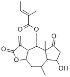 CAS#: 25644-08-0， 2-Methyl-2-Butenoic Acid Dodecahydro-7-Hydroxy-4A,8-Dimethyl-3-Methylene-2,5-Dioxoazuleno[6,5-b]Furan-4-Yl Ester