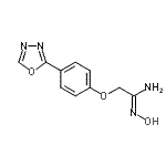structure of CAS# 258521-20-9, N-Hydroxy-2-[4-(1,3,4-Oxadiazol-2-Yl)Phenoxy]Ethanimidamide;2-[4-(1,3,4-Oxadiazol-2-Yl)Phenoxy]Acetamidoxime;MFCD01764763
