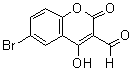 结构式 CAS# 25863-93-8, 6-溴-4-羟基-2-氧代-2H-苯并吡喃-3-甲醛