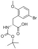 结构式 CAS# 261380-17-0, (R)-N-叔丁氧羰基-(5-溴-2-甲氧基苯基)丙氨酸