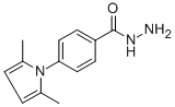 structure of CAS# 26165-67-3, 4-(2,5-Dimethyl-1H-Pyrrol-1-Yl)-Benzoic Acid Hydrazide;4-(2,5-Dimethyl-1H-Pyrrol-1-Yl)Benzohydrazide, 1-[4-(Hydrazinocarbonyl)Phenyl]-2,5-Dimethyl-1H-Pyrrole;4-(2,5-Dimethyl-1H-Pyrrol-1-Yl)Benzoic Acid Hydrazide;4-(2,5-Dimethyl-Pyrrol-1-Yl)-Benzoic Acid Hydrazide