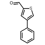 structure of CAS# 26170-87-6, 4-Phenyl-2-Thiophenecarbaldehyde;4-Phenyl-2-thiophenecarboxaldehyde;4-PHENYL-2-THIOPHENECARBOXALDEHYDE96;4-Phenylthiophene-2-carboxaldehyde