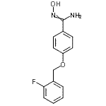 structure of CAS# 261965-35-9, 4-[(2-Fluorobenzyl)Oxy]-N'-Hydroxybenzenecarboximidamide;{4-[(2-fluorophenyl)methoxy]phenyl}(hydroxyimino)methylamine;4-((2-fluorobenzyl)oxy)-N'-hydroxybenzimidamide;4-(2-Fluorobenzyloxy)-N-hydroxybenzenecarboximidamide