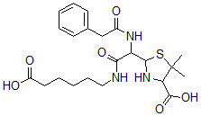 CAS#: 2642-55-9， 2-[2-[(6-Hydroxy-6-Oxohexyl)Amino]-2-Oxo-1-[(2-Phenylacetyl)Amino]Ethyl]-5,5-Dimethyl-1,3-Thiazolidine-4-Carboxylic Acid