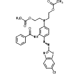 CAS#: 26630-87-5， 2-[N-(2-Acetoxyethyl)-3-Benzamido-4-[(6-Chloro-1,3-Benzothiazol-2-Yl)Azo]Anilino]Ethyl Acetate