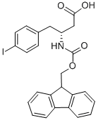 structure of CAS# 269396-73-8, Fmoc-(R)-3-Amino-4-(4-Iodo-Phenyl)-Butyric Acid;(R)-3-(Fmoc-Amino)-4-(4-Iodophenyl)Butyric Acid;FMOC-(R)-3-AMINO-4-(4-IODO-PHENYL)-BUTYRIC ACID;FMOC-(R)-3-AMINO-4-(4-IODOPHENYL)BUTANOIC ACID