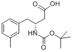 structure of CAS# 269398-83-6, Boc-(R)-3-Amino-4-(3-Methyl-Phenyl)-Butyric Acid;N-BETA-T-BUTOXYCARBONYL-D-HOMO(3-METHYLPHENYL)ALANINE;(R)-3-(Boc-Amino)-4-(3-Methylphenyl)Butyric Acid;BOC-(R)-3-AMINO-4-(3-METHYL-PHENYL)-BUTYRIC ACID