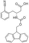 structure of CAS# 269726-81-0, Fmoc-(R)-3-Amino-4-(2-Cyano-Phenyl)-Butyric Acid;N-(9-FLUORENYLMETHOXYCARBONYL)-(R)-3-AMINO-4-(2-CYANOPHENYL)BUTANOIC ACID;N-BETA-(9-FLUORENYLMETHOXYCARBONYL)-D-HOMO(2-CYANOPHENYL)ALANINE;FMOC-(R)-3-AMINO-4-(2-CYANO-PHENYL)-BUTYRIC ACID