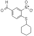 结构式 CAS# 270262-95-8, 4-(环己基硫代)-3-硝基苯甲醛