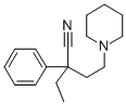 CAS 登录号：2809-49-6， 2-乙基-2-苯基-4-哌啶-1-基丁腈
