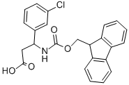 structure of CAS# 284492-15-5, 3-(3-Chloro-Phenyl)-3-(9H-Fluoren-9-Ylmethoxycarbonylamino)-Propionic Acid