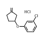 structure of CAS# 28491-00-1, 3-(3-Chlorophenoxy)Pyrrolidine Hydrochloride (1:1);3-(3-Chlorophenoxy)pyrrolidine hydrochloride;MFCD09879240