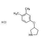 structure of CAS# 28491-05-6, 3-(3,4-Dimethylphenoxy)Pyrrolidine Hydrochloride;3-(3,4-Dimethylphenoxy)pyrrolidine hydrochloride;MFCD09998966