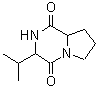 结构式 CAS# 2854-40-2, 3-异丙基六氢吡咯并[1,2-a]吡嗪-1,4-二酮