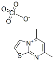 structure of CAS# 28666-85-5, 2,4-Dimethyl-7-Thia-5-Aza-1-Azoniabicyclo[4.3.0]Nona-1,3,5,8-Tetraene Perchlorate;5,7-Dimethylthiazolo[3,2-A]Pyrimidin-4-Ium Perchlorate;5,7-Dimethylthiazolo(3,2-A)Pyrimidin-4-Ium Perchlorate;5,7-Dimethylthiazolo(3,2-A)Pyrimidine Perchlorate