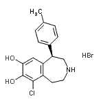 结构式 CAS# 288262-87-3, (1R)-6-氯-1-(4-甲基苯基)-2,3,4,5-四氢-1H-3-苯并氮杂卓-7,8-二醇氢溴酸盐(1:1)
