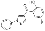 structure of CAS# 288401-60-5, (5-Fluoro-2-hydroxyphenyl)-(1-phenylpyrazol-4-yl)methanone;5'-FLUORO-2'HYDROXYPHENYL 1-PHENYL-1H-&