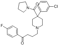 CAS#: 2924-46-1， 4'-Fluoro-4-[4-(3-chlorophenyl)-4-(pyrrolidinylcarbonyl)piperidino]butyrophenone