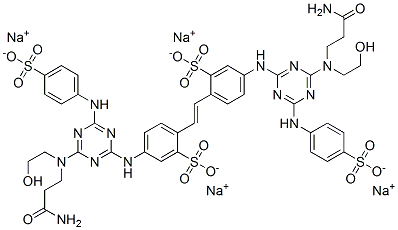 CAS#: 29637-52-3， Tetrasodium 4,4'-Bis[[4-[(2-Carbamoylethyl)(2-Hydroxyethyl)Amino]-6-(4-Sulphonatoanilino)-1,3,5-Triazin-2-Yl]Amino]Stilbene-2,2'-Disulphonate