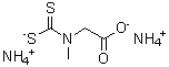 structure of CAS# 29664-09-3, Diammonium sarcosinedithiocarbamate;2-(dithio<wbr>carboxyme<wbr>thylamino<wbr>)acetic a<wbr>cid, azam<wbr>ethane, a<wbr>zamethane;glycine, N-(mercaptothioxomethyl)-N-methyl-, diammonium salt;MFCD07357349