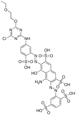 CAS#: 29674-65-5， 4-Amino-6-((5-((4-Chloro-6-(2-Ethoxyethoxy)-1,3,5-Triazin-2-Yl)Amino)-2-Sulphophenyl)Azo)-3-((2,5-Disulphophenyl)Azo)-5-Hydroxynaphthalene-2,7-Disulphonic Acid
