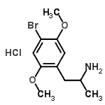 结构式 CAS# 29705-96-2, 1-(4-溴-2,5-二甲氧基苯基)-2-丙胺盐酸盐(1:1)