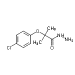 structure of CAS# 29771-66-2, 2-(4-Chlorophenoxy)-2-Methylpropanehydrazide;2-(4-chlorophenoxy)-2-methylpropanohydrazide;4-chlorophenoxyisobutyric acid hydrazide;MFCD03759757