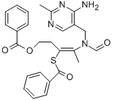 structure of CAS# 299-88-7, [(Z)-4-[(4-Amino-2-Methylpyrimidin-5-Yl)Methyl-Formylamino]-3-(Benzoylsulfanyl)Pent-3-Enyl] Benzoate;[(Z)-4-[(4-Amino-2-Methyl-Pyrimidin-5-Yl)Methyl-Formyl-Amino]-3-(Benzoylsulfanyl)Pent-3-Enyl] Benzoate;Benzoic Acid [(Z)-4-[(4-Amino-2-Methyl-5-Pyrimidinyl)Methyl-Formylamino]-3-[(Oxo-Phenylmethyl)Thio]Pent-3-Enyl] Ester;Benzoic Acid [(Z)-4-[(4-Amino-2-Methyl-Pyrimidin-5-Yl)Methyl-Formyl-Amino]-3-(Benzoylthio)Pent-3-Enyl] Ester