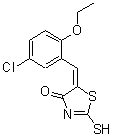 structure of CAS# 299903-84-7, (5E)-5-(5-Chloro-2-Ethoxybenzylidene)-2-Sulfanyl-1,3-Thiazol-4(5H)-One;(5E)-5-(5<wbr>-Chloro-2<wbr>-ethoxybe<wbr>nzylidene<wbr>)-2-merca<wbr>pto-1,3-t<wbr>hiazol-4(<wbr>5H)-one;MFCD04968970