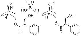 CAS 登录号：300-40-3， (8-甲基-8-氮杂双环[3.2.1]辛烷-3-基)(2R)-3-羟基-2-苯丙酸酯硫酸盐