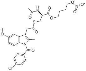 structure of CAS# 301838-28-8, N-Acetyl-D-Cysteine 4-(Nitrooxy)Butyl Ester 1-(4-Chlorobenzoyl)-5-Methoxy-2-Methyl-1H-Indole-3-Acetate (Ester);N-ACETYL-D-CYSTEINE-1-(4-CHLOROBENZOYL)-5-METHOXY-2-METHYL-1H-INDOLE-3-ACETIC ACID, 4-(NITROOXY)BUTYL ESTER;NO-INDOMETHACIN;NCX 2121